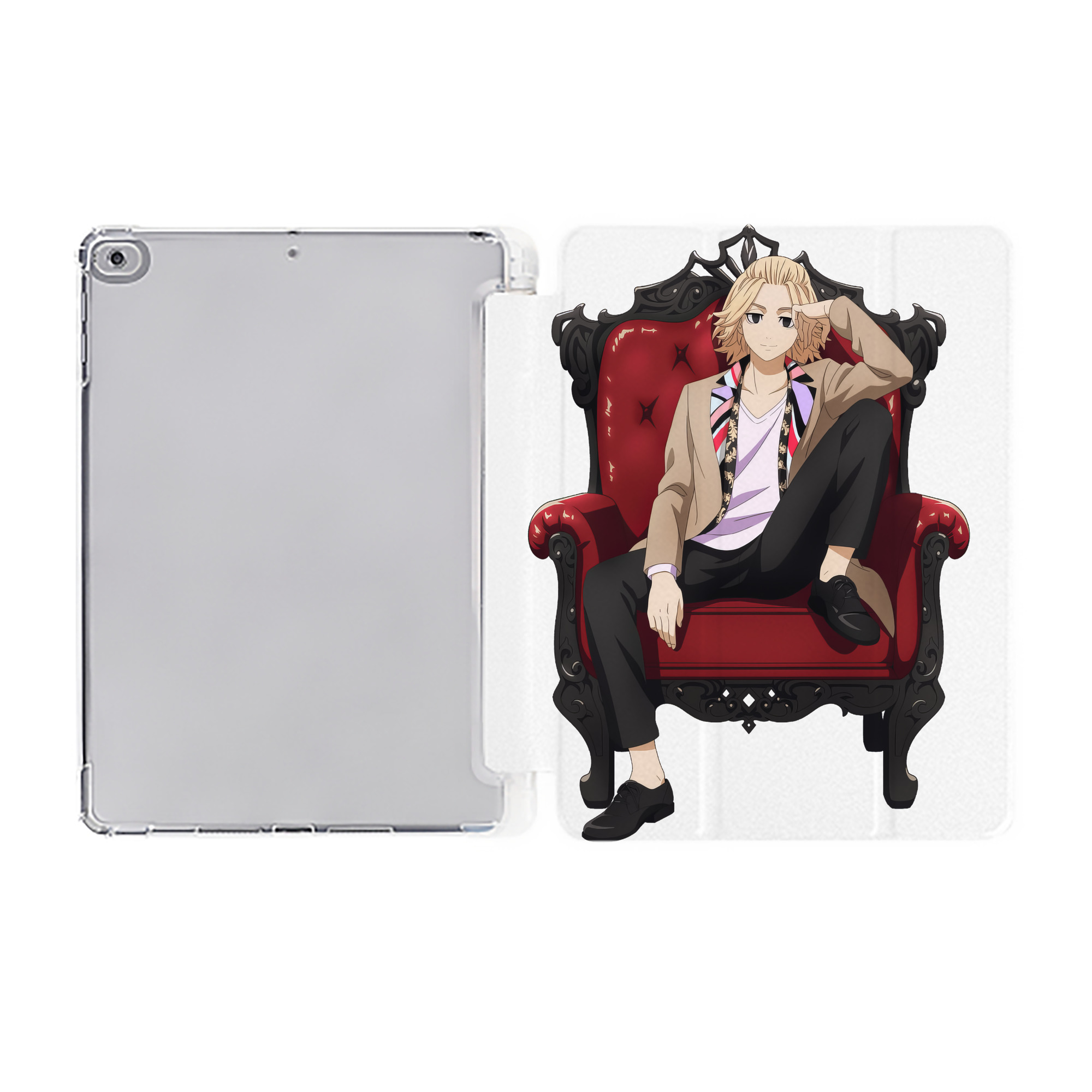 （画像用） 東京リベンジャーズ Tokyo Revengers IPad ケース ペン収納付き 三つ折りスタンド PUレザー×シリコン 対応機種9.5/10.5/10.9インチ